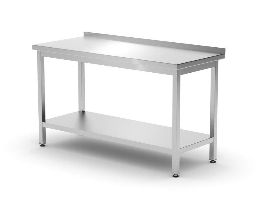 Table murale avec étagère – vissée,  profondeur 600 ... - restauration professionnel de qualité