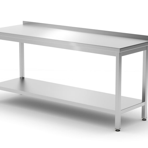 Table murale avec étagère – vissée,  profondeur 600 ... - cuisine professionnel de qualité