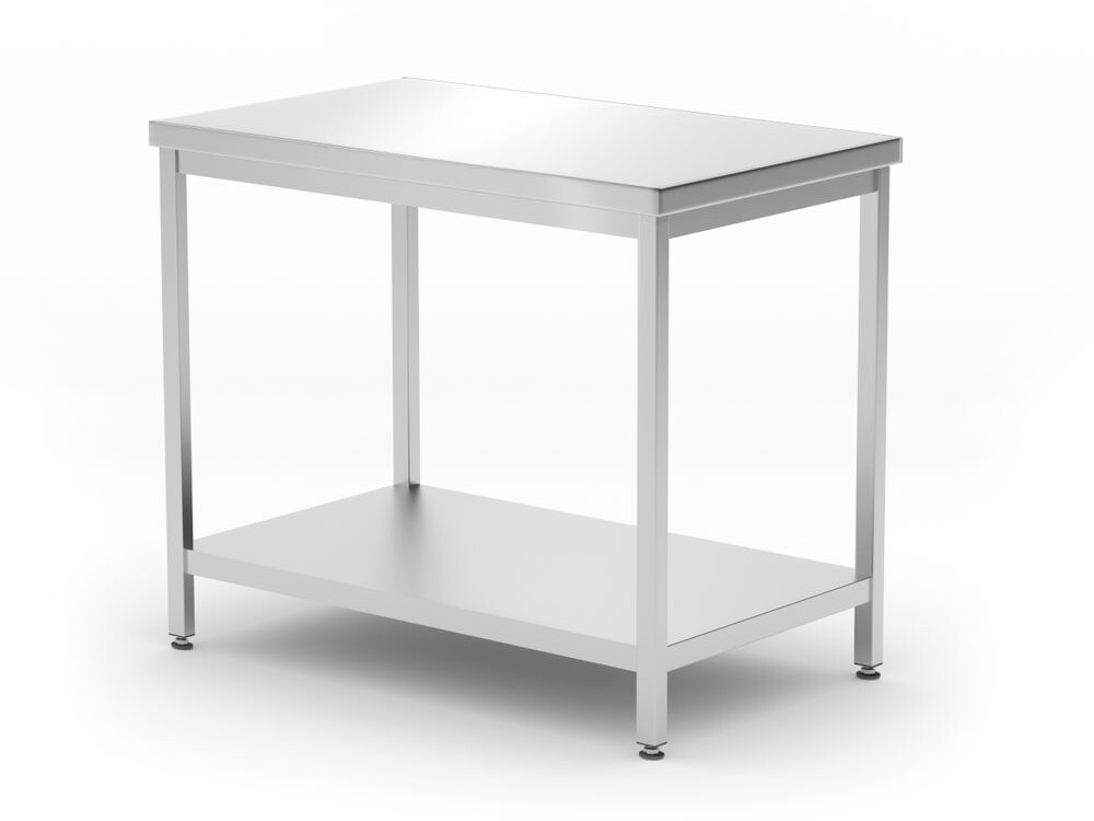 Table centrale avec étagère – vissée, profondeur 60... - cuisine professionnel de qualité
