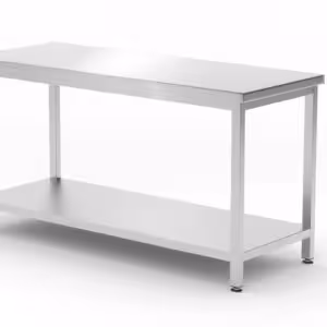 Table centrale avec étagère – vissée,  profondeur 60... - cuisine professionnel de qualité