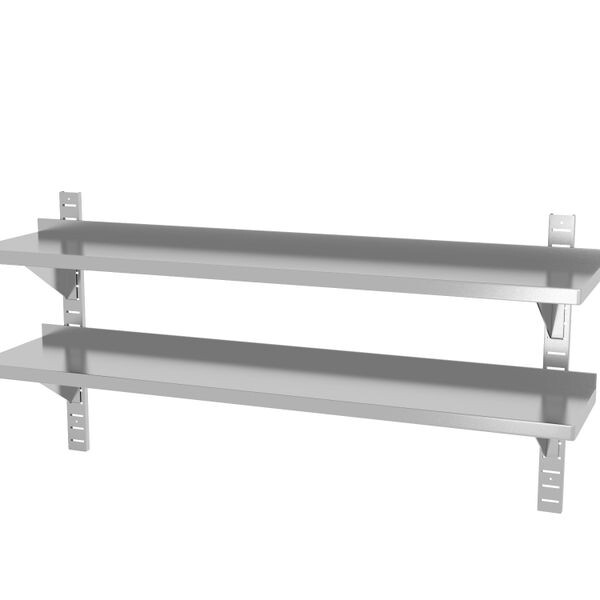 Étagère murale double,  réglable,  avec 2 supports - restauration professionnel de qualité