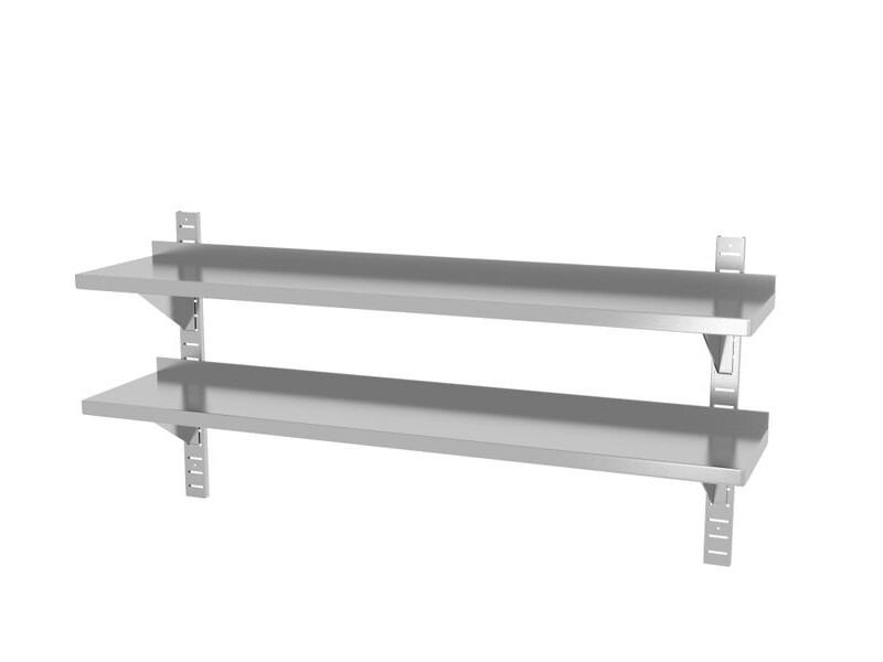 Étagère murale double,  réglable,  avec 2 supports - restauration professionnel de qualité