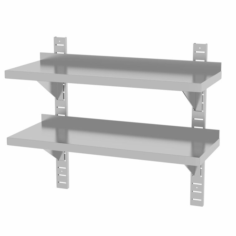 Étagère murale double,  réglable,  avec 2 supports - cuisine professionnel de qualité