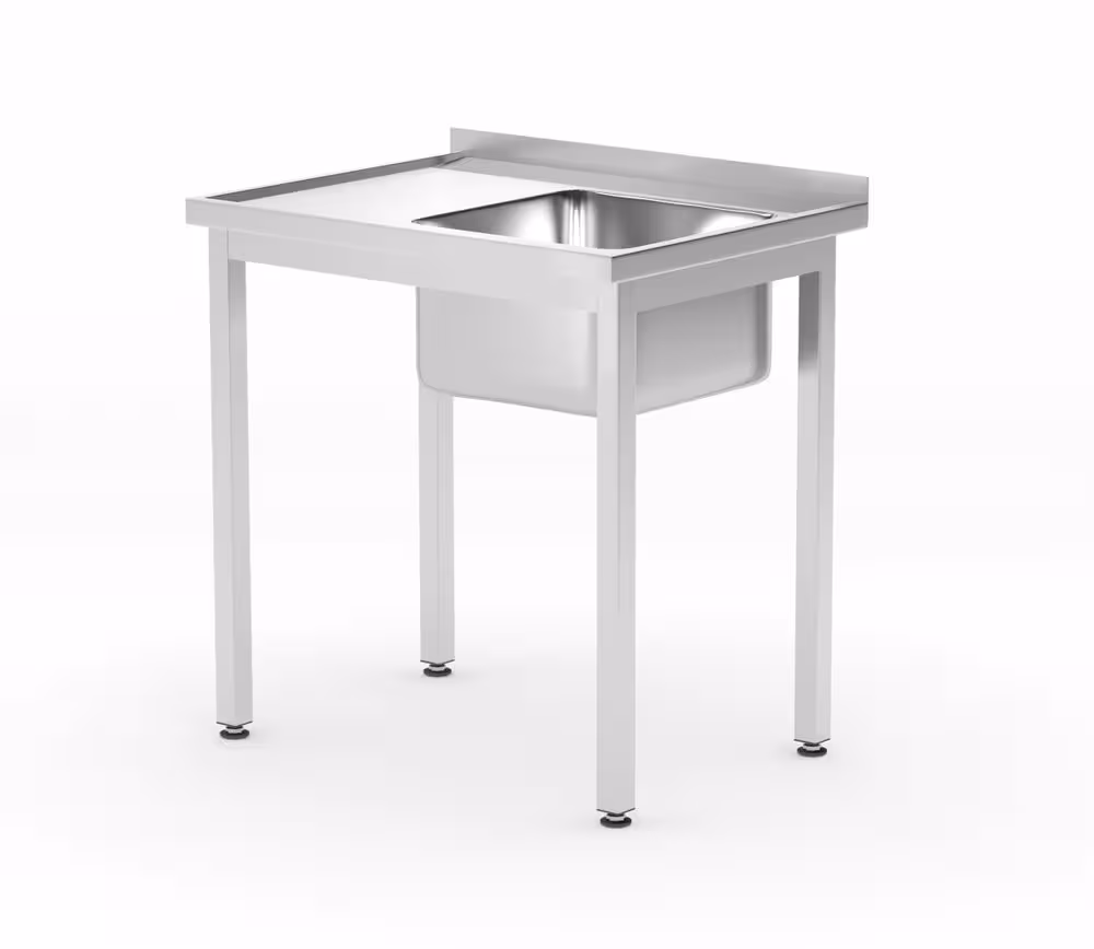 Table d’évier avec étagère – vissée,  profondeur ... - cuisine professionnel de qualité