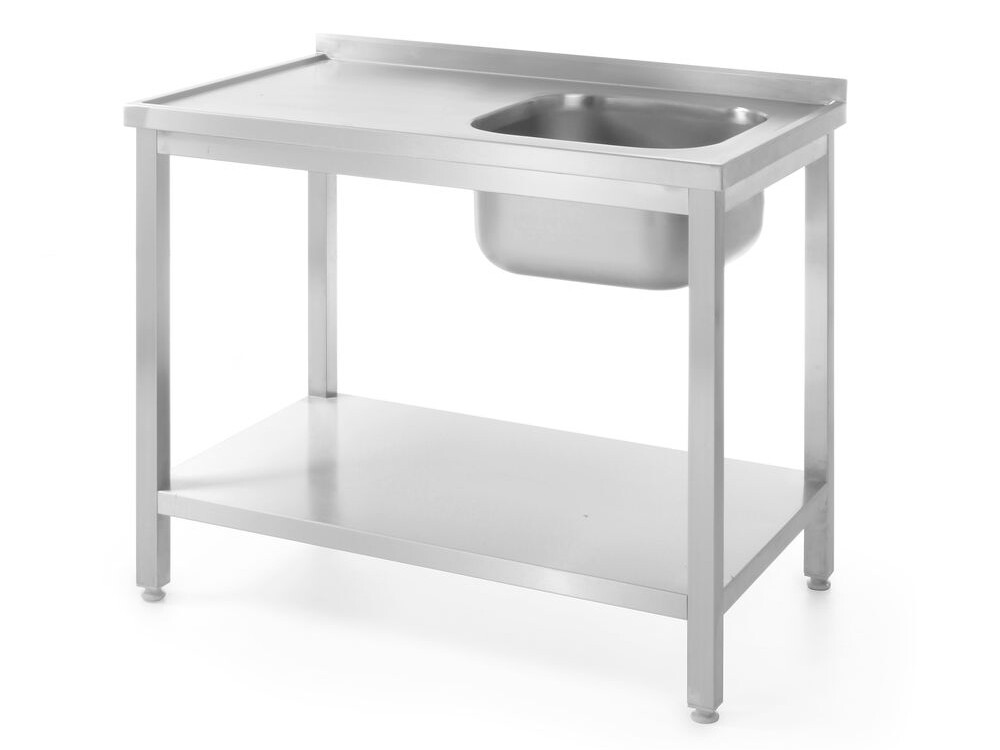 Table d’évier avec étagère – vissée,  profondeur ... - équipement professionnel de qualité