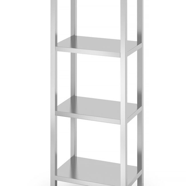Rack de stockage avec 4 étagères pleines – vissé,  ,... - restauration professionnel de qualité