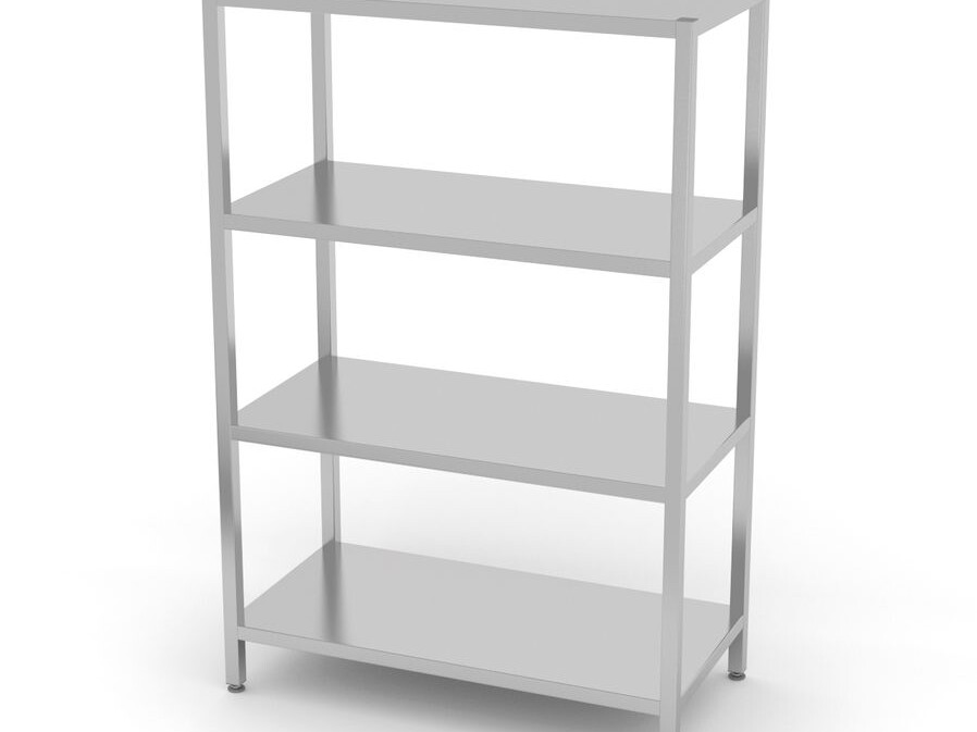 Rack de stockage avec 4 étagères pleines – vissé, ,... - cuisine professionnel de qualité