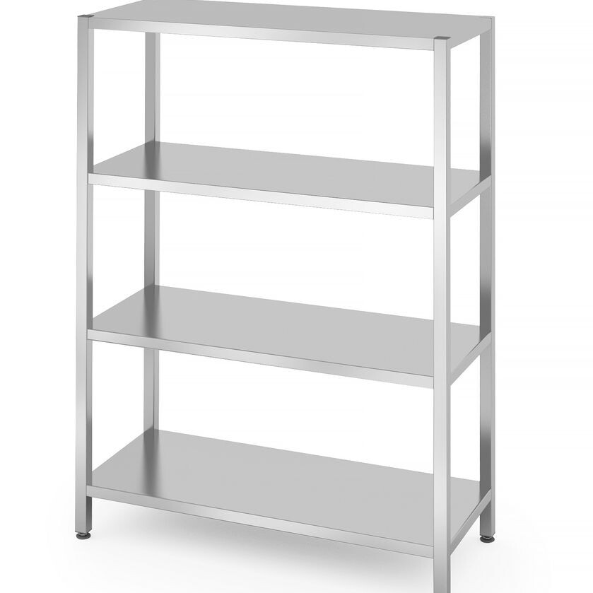 Rack de stockage avec 4 étagères pleines – vissé,  ,... - équipement professionnel de qualité
