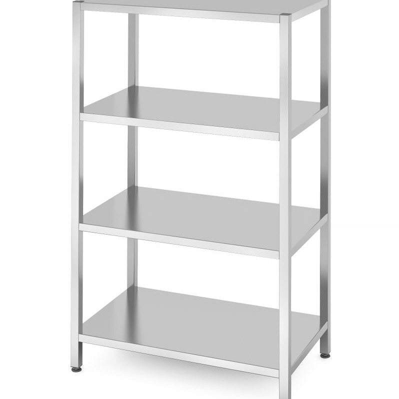Rack de stockage avec 4 étagères pleines – vissé,  ,... - restauration professionnel de qualité