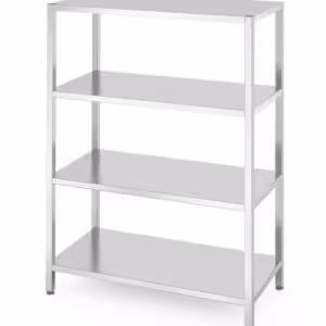 Rack de stockage avec 4 étagères pleines – vissé,  ,... - restauration professionnel de qualité