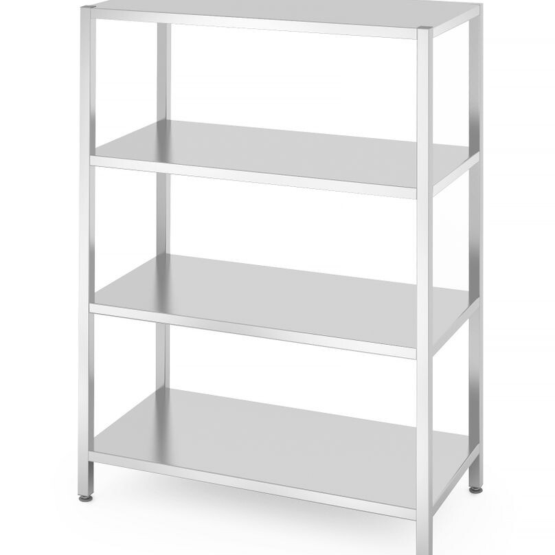 Rack de stockage avec 4 étagères pleines – vissé,  ,... - restauration professionnel de qualité