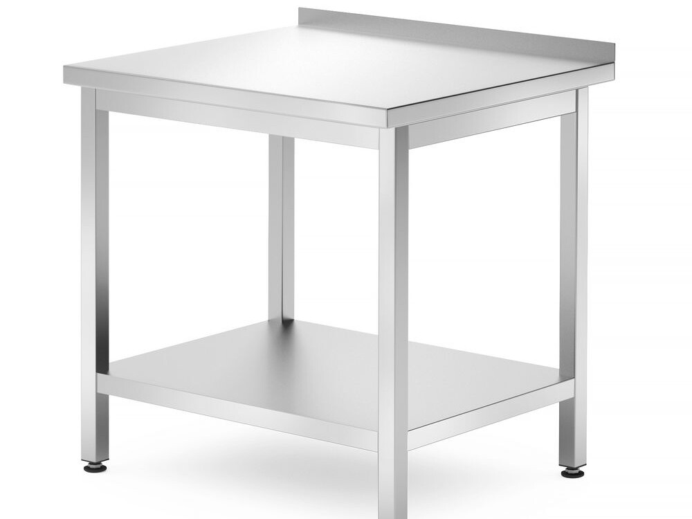 Table murale avec étagère – boulonnée,  profondeur 7... - restauration professionnel de qualité