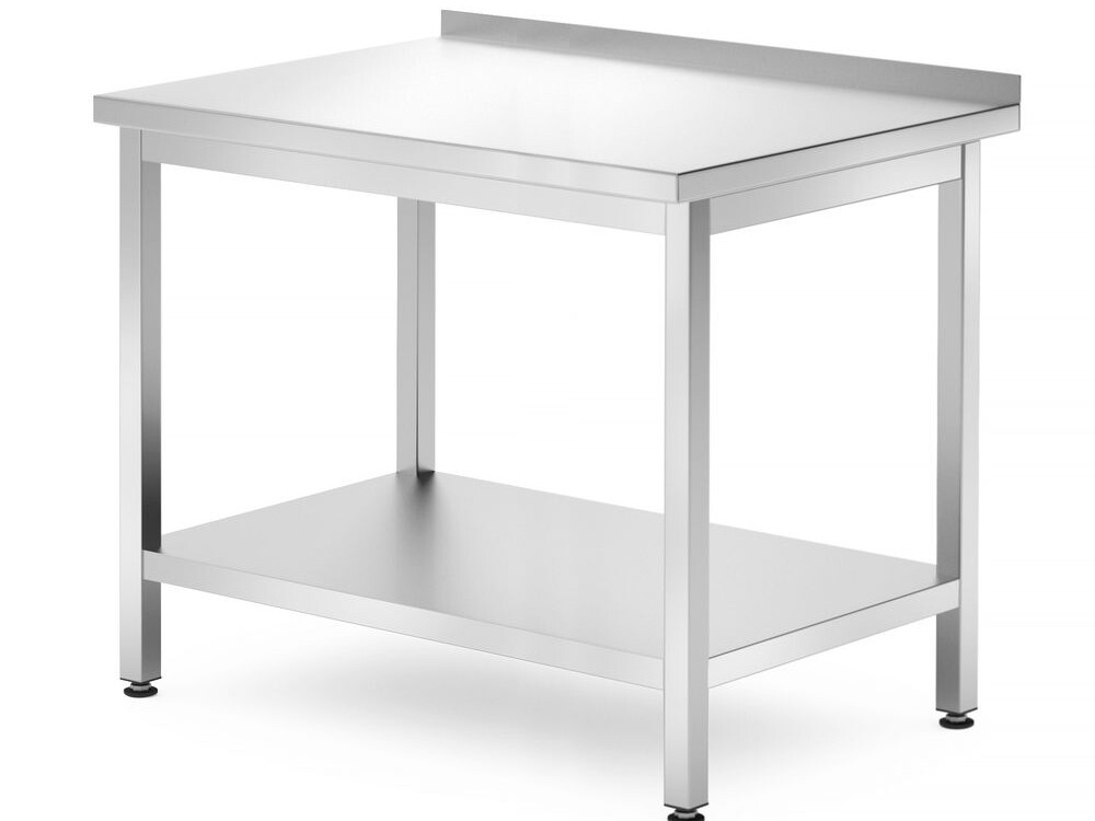 Table murale avec étagère – boulonnée,  profondeur 7... - professionnel professionnel de qualité