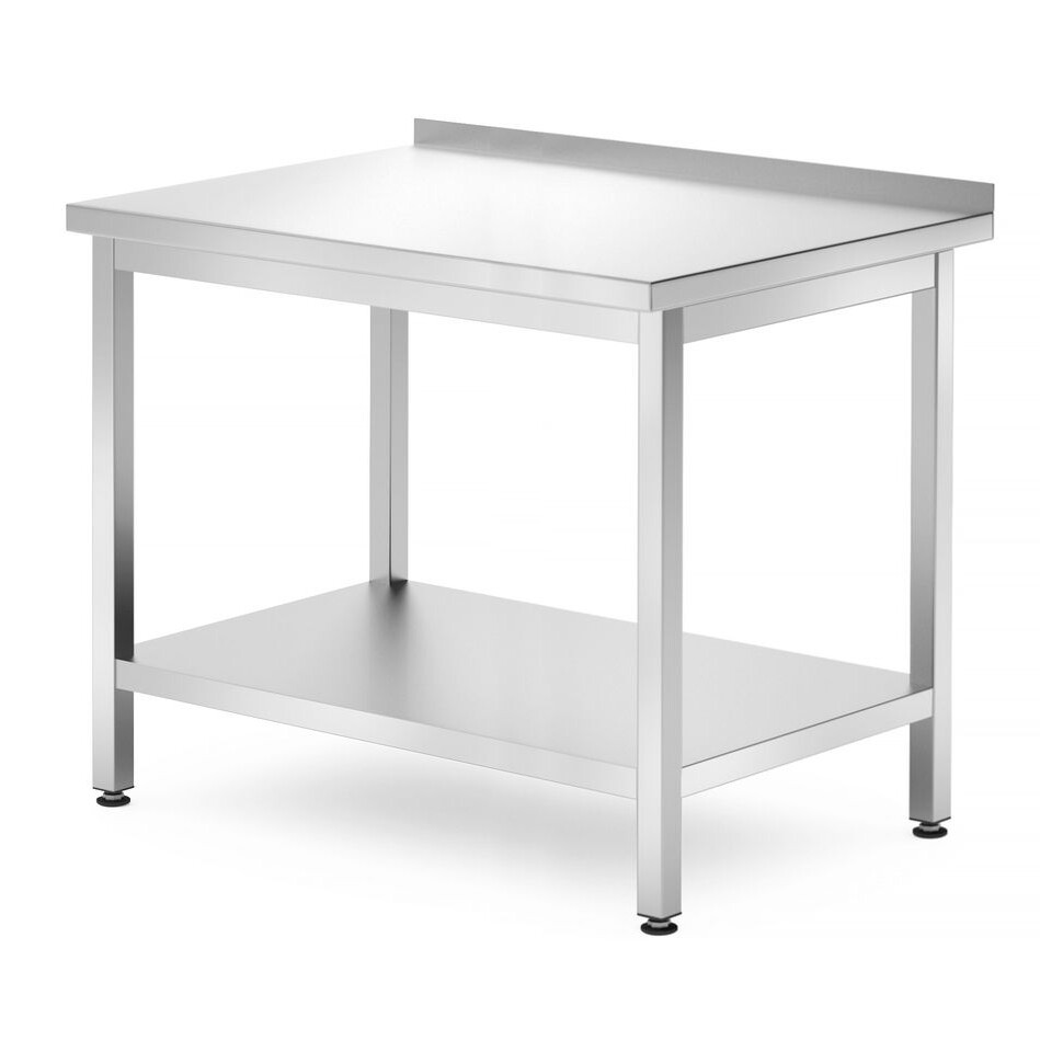 Table murale avec étagère – boulonnée,  profondeur 7... - professionnel professionnel de qualité