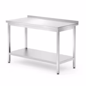 Table murale avec étagère – boulonnée,  profondeur 7... - restauration professionnel de qualité