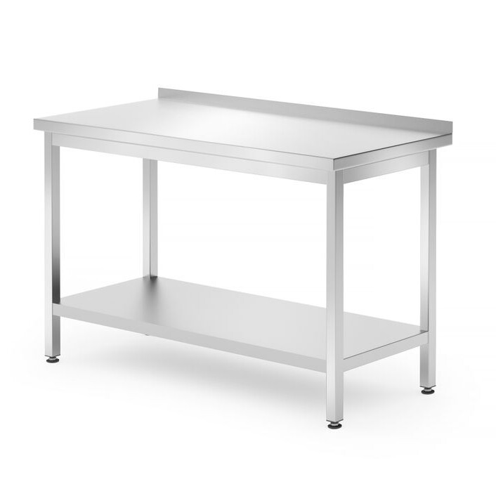 Table murale avec étagère – boulonnée,  profondeur 7... - restauration professionnel de qualité