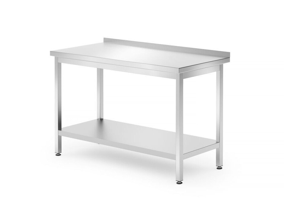 Table murale avec étagère – boulonnée, profondeur 7... - restauration professionnel de qualité