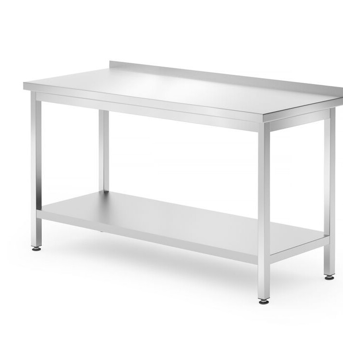 Table murale avec étagère – boulonnée,  profondeur 7... - équipement professionnel de qualité