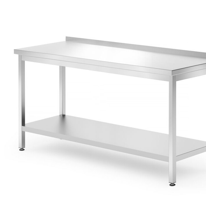 Table murale avec étagère – boulonnée,  profondeur 7... - équipement professionnel de qualité