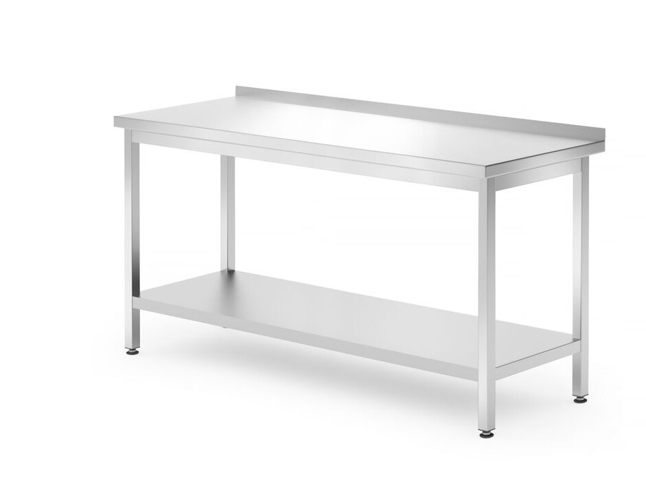 Table murale avec étagère – boulonnée, profondeur 7... - équipement professionnel de qualité