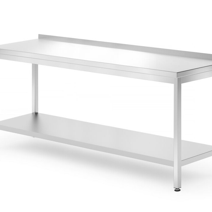 Table murale avec étagère – boulonnée,  profondeur 7... - équipement professionnel de qualité