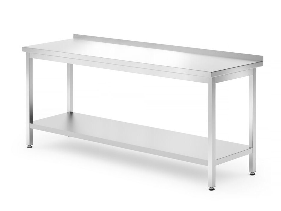 Table murale avec étagère – boulonnée,  profondeur 7... - équipement professionnel de qualité