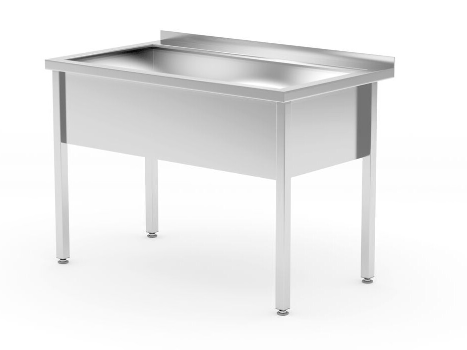 Table avec bac de lavage simple – soudé, profondeur 7... - restauration professionnel de qualité
