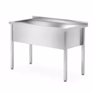 Table avec bac de lavage simple – soudé,  profondeur 7... - restauration professionnel de qualité