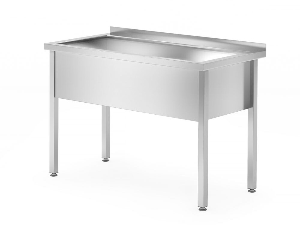 Table avec bac de lavage simple – soudé,  profondeur 7... - restauration professionnel de qualité
