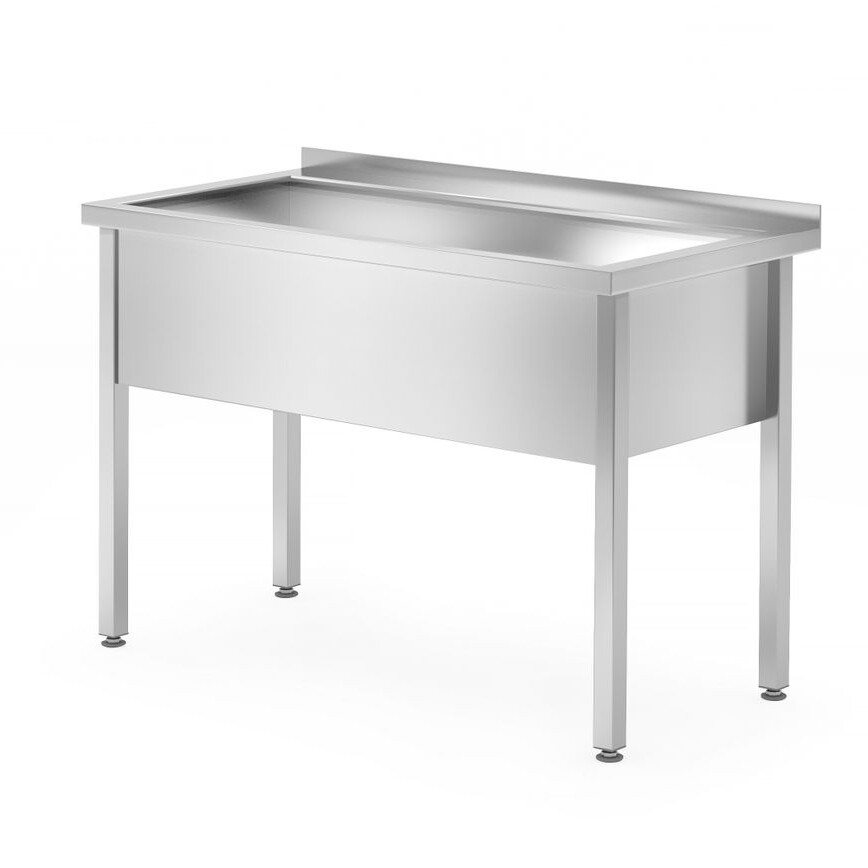 Table avec bac de lavage simple – soudé,  profondeur 7... - restauration professionnel de qualité