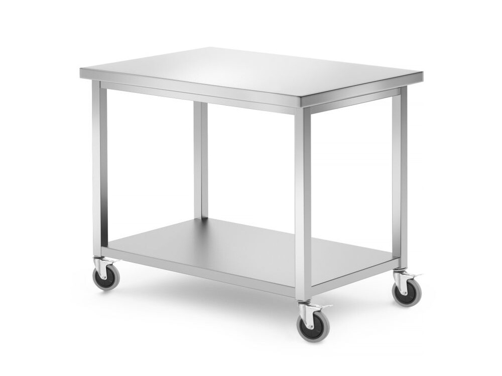 Table mobile avec étagère -vissée, , Kitchen Line - cuisine professionnel de qualité