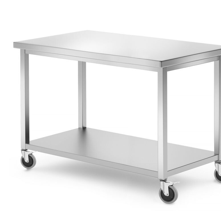 Table de travail mobile,  avec étagère – vissée,  , ... - professionnel professionnel de qualité