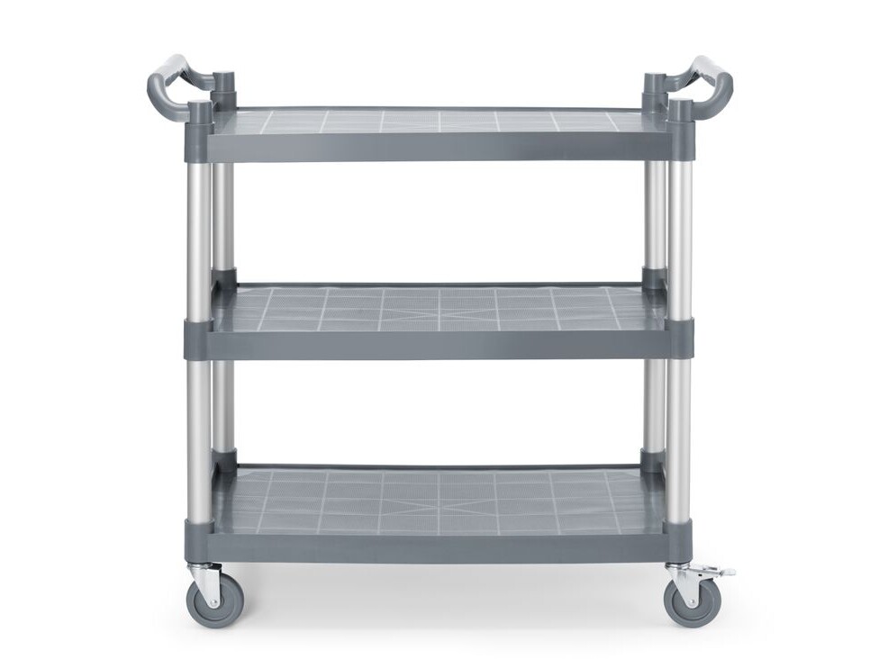 Chariot de service en polypropylène 3 étagères,  grand... - équipement professionnel de qualité