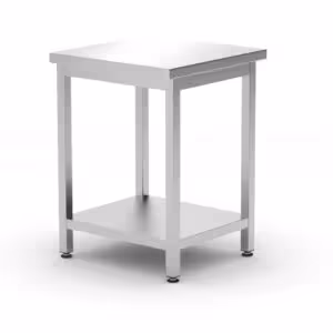 Table de travail centrale avec étagère – vissée,  pr... - restauration professionnel de qualité