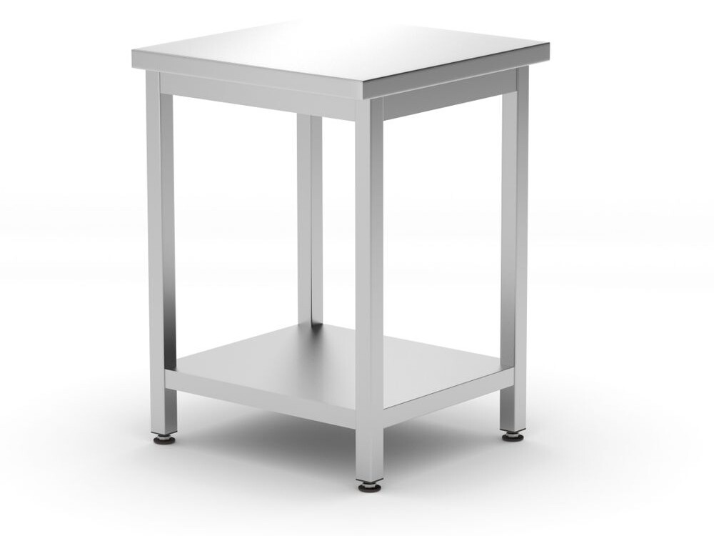 Table de travail centrale avec étagère – vissée, pr... - restauration professionnel de qualité