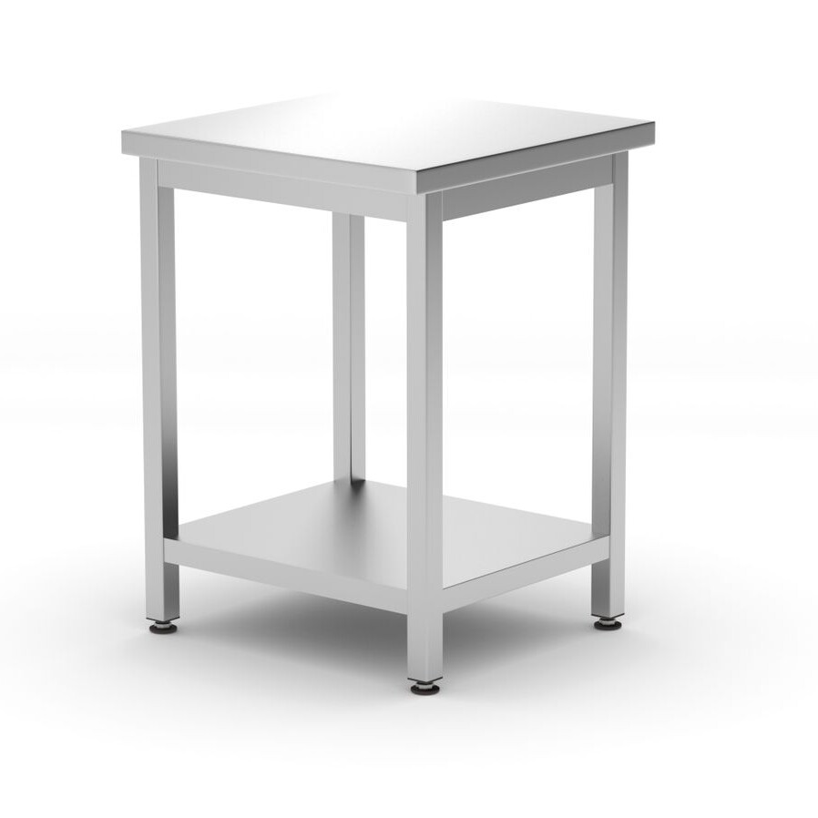 Table de travail centrale avec étagère – vissée,  pr... - restauration professionnel de qualité
