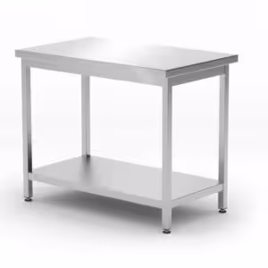 Table de travail centrale avec étagère – vissée,  pr... - professionnel professionnel de qualité