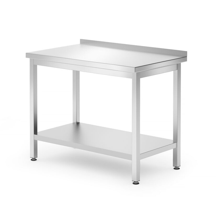 Table de travail murale avec étagère - vissée,  profon... - cuisine professionnel de qualité