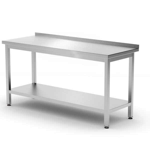 Table de travail murale avec étagère - vissée,  profon... - cuisine professionnel de qualité
