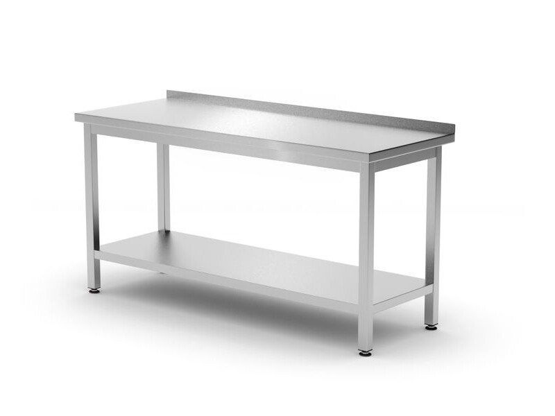 Table de travail murale avec étagère - vissée,  profon... - cuisine professionnel de qualité