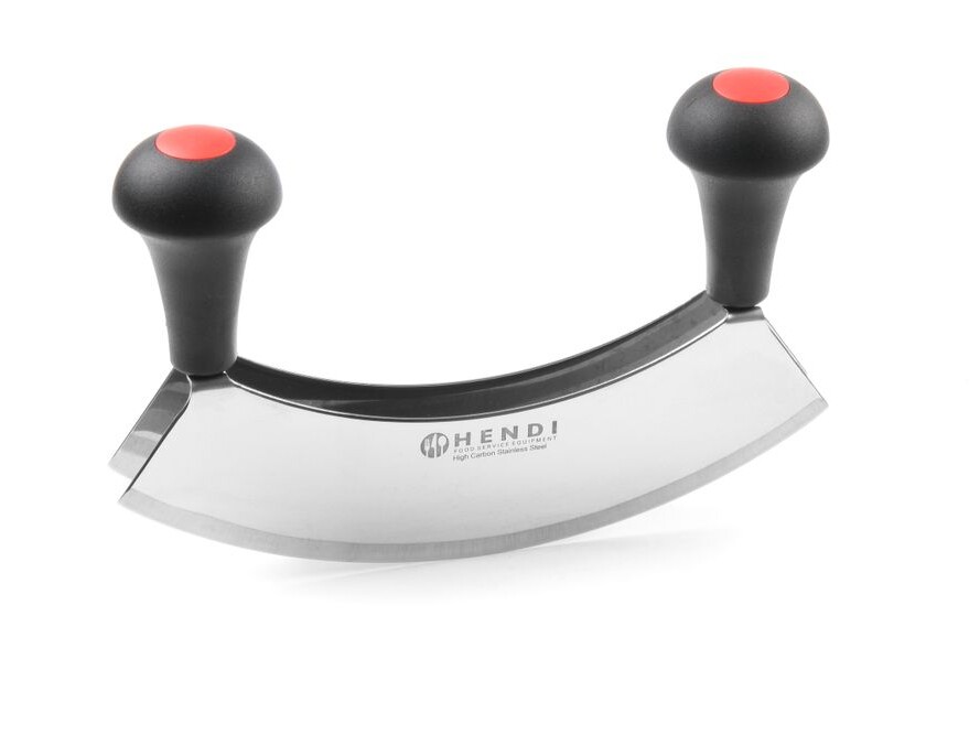 Hachoir demi-lune, , double lame, Noir, 215x150mm - équipement professionnel de qualité