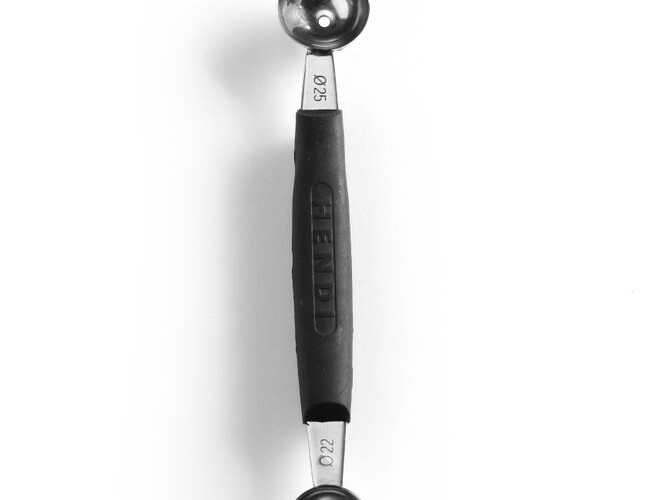 Cuillère à melon double,  ,  ø 22-25 mm,  Noir,  (L)165mm - équipement professionnel de qualité