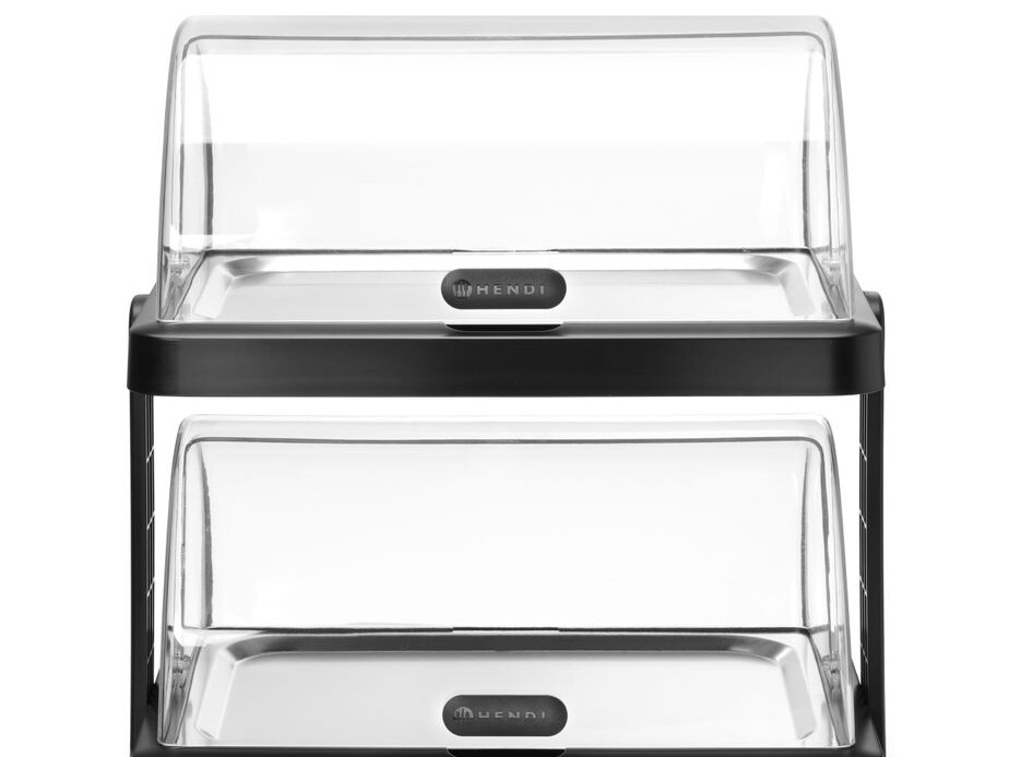 Vitrine à couvercle coulissant roll-top Duo - double, ,... - équipement professionnel de qualité