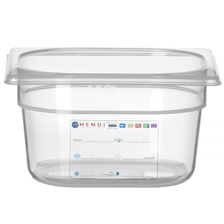Bac Gastronorme 1/6,  ,  1/6,  1,  Transparent - restauration professionnel de qualité