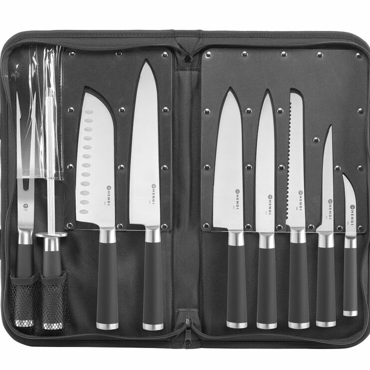 Mallette de couteaux 9 pièces,  ,  Noir - cuisine professionnel de qualité