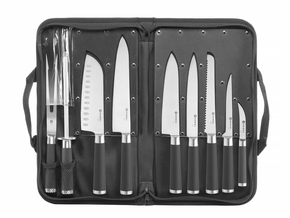 Mallette de couteaux 9 pièces, , Noir - cuisine professionnel de qualité