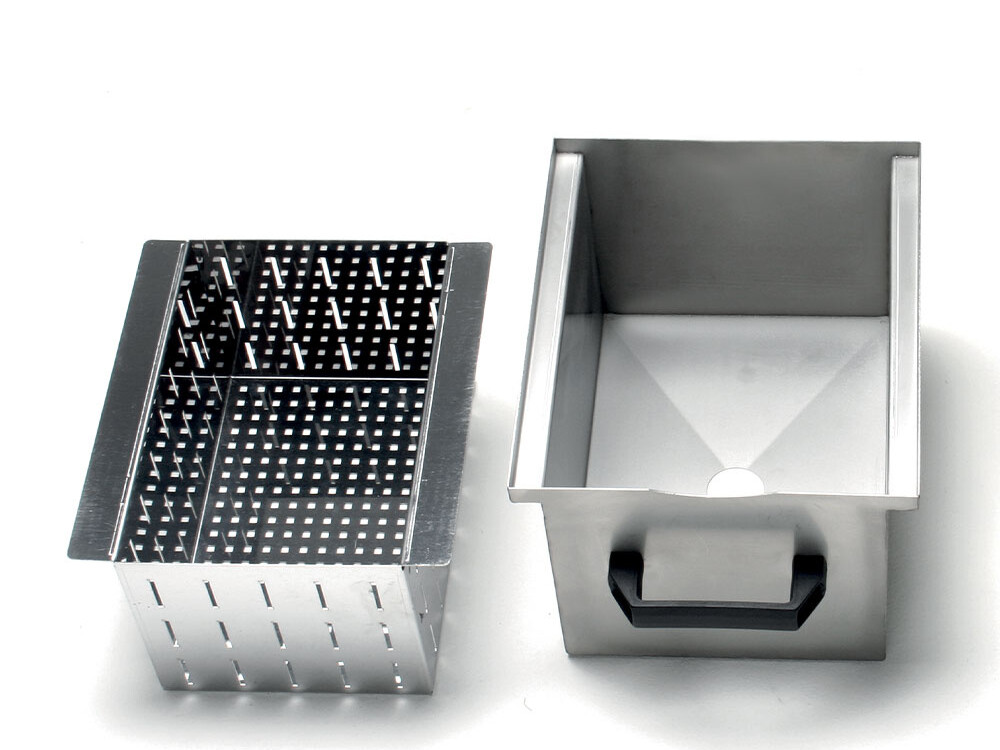 Bac avec filtre pour décharge en inox (10-18 kg) - équipement professionnel de qualité