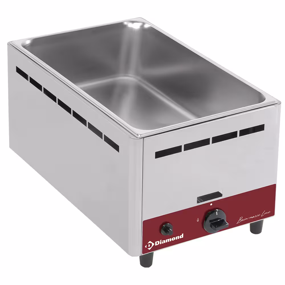 Bain marie gaz,  de table 1/1 - 150 mm - professionnel professionnel de qualité