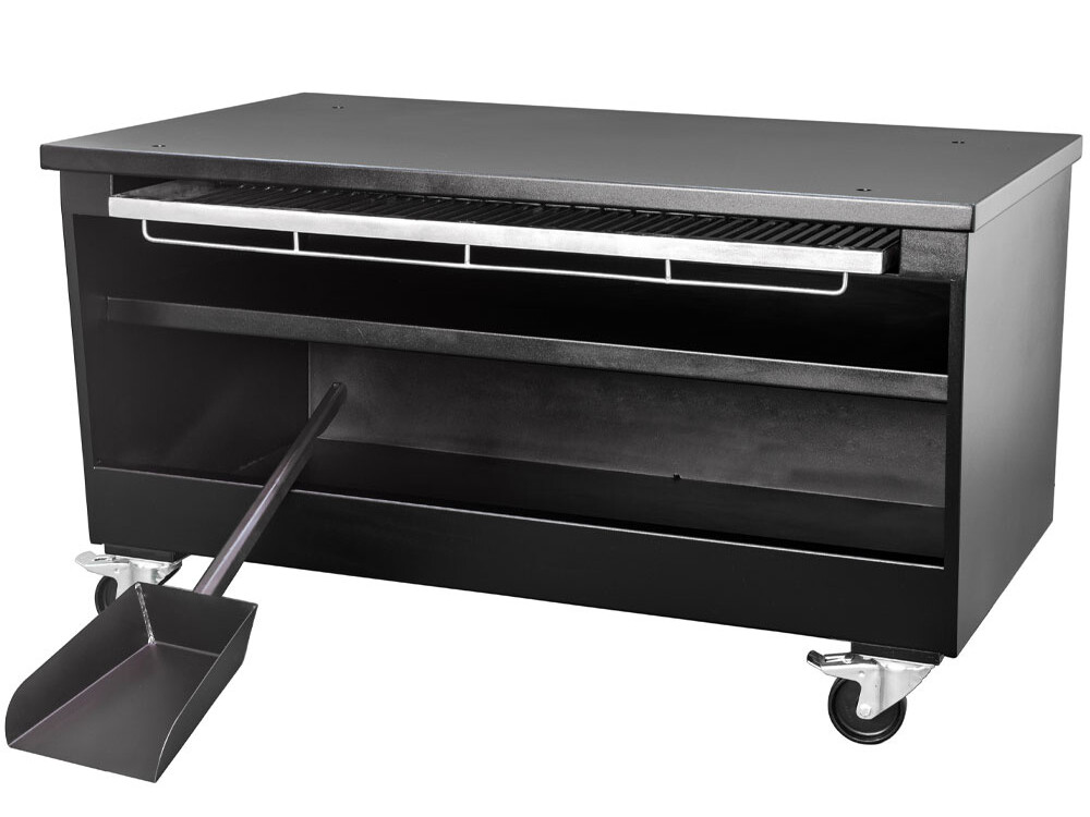 Soubassement sur roues avec rangement charbon - cuisine professionnel de qualité