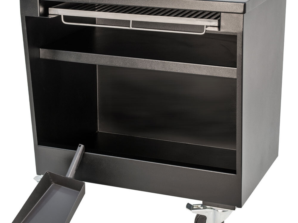 Soubassement sur roues avec rangement charbon - équipement professionnel de qualité